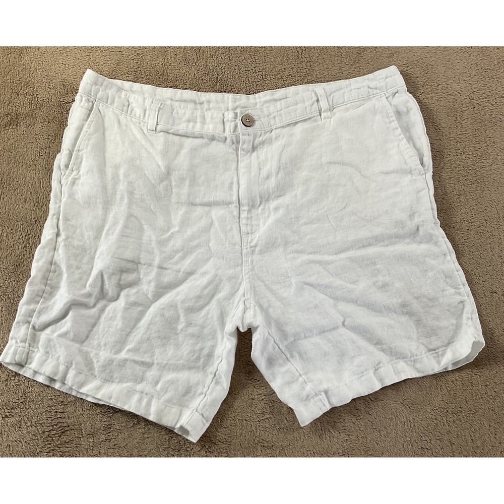 Daniel Hechter Paris 100% Linen Shorts Mens 40 White Lightweight Summer 147